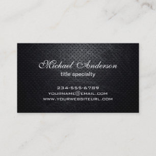 Tarjeta De Visita Elegante profesional moderno negro estrafalado Met