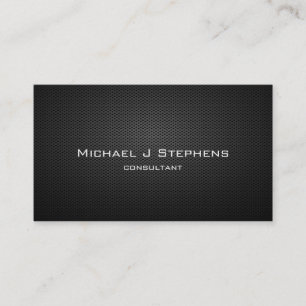 Tarjeta De Visita Elegante Profesional Moderno Negro Plano Simple