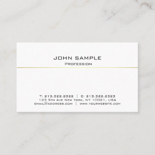 Tarjeta De Visita Elegante profesional moderno Oro blanco simple