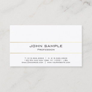 Tarjeta De Visita Elegante profesional Moderno Plain Gold Deluxe
