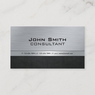 Tarjeta De Visita Elegante profesional moderno plateado negro Metali