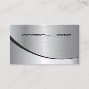 Tarjeta De Visita Elegante profesional moderno plateado negro Metali
