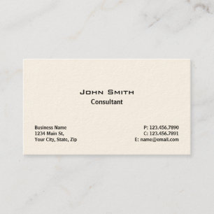 Tarjeta De Visita Elegante profesional moderno simple crema