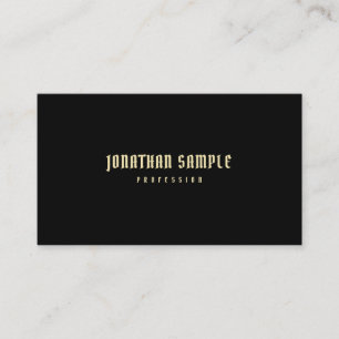Tarjeta De Visita Elegante Profesional Moderno Simple Negro Gold Lux