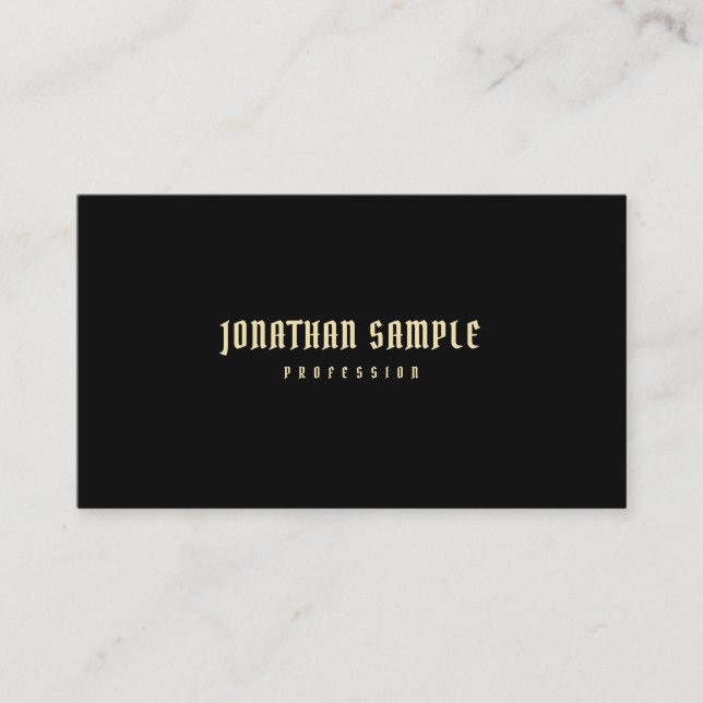 Tarjeta De Visita Elegante Profesional Moderno Simple Negro Gold Lux (Anverso)