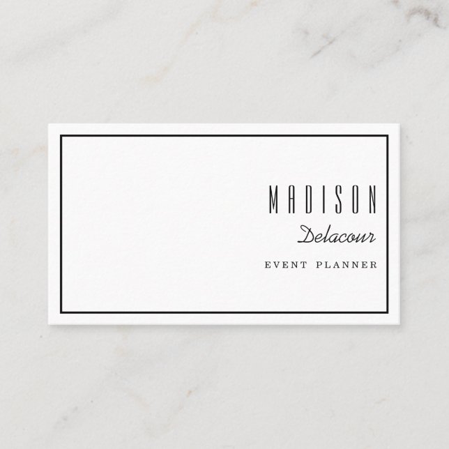 Tarjeta De Visita Elegante profesional Moderno Simple Script Luxury (Anverso)