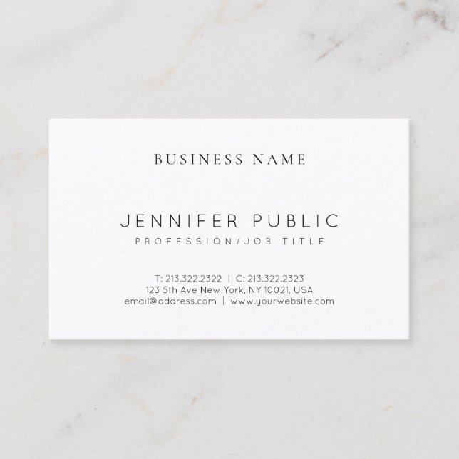 Tarjeta De Visita Elegante profesional moderno Sleek Lujo (Anverso)