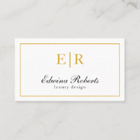 Elegante Profesional Monograma de Oro y Blanco
