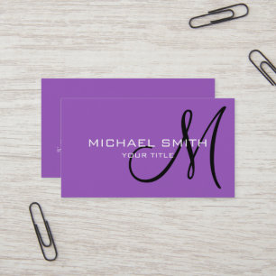 Tarjeta De Visita Elegante profesional Monograma Lilac