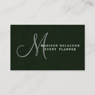 Tarjeta De Visita Elegante profesional Monograma moderno Azul y Blan