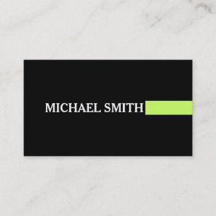 Tarjeta De Visita Elegante profesional Moon Green Modern Plain Black