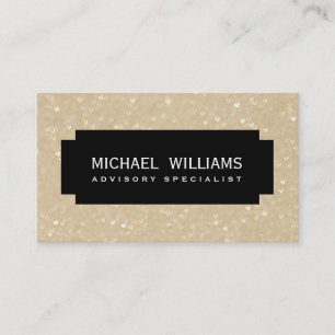 TARJETA DE VISITA ELEGANTE PROFESIONAL NEGRO GOTAS DORADAS