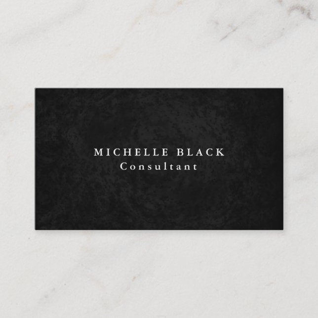 Tarjeta De Visita Elegante profesional negro gris de moda (Anverso)