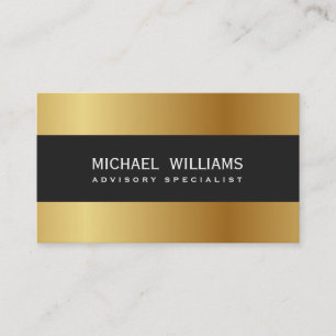 TARJETA DE VISITA ELEGANTE PROFESIONAL NEGRO ORO DORADO METAL