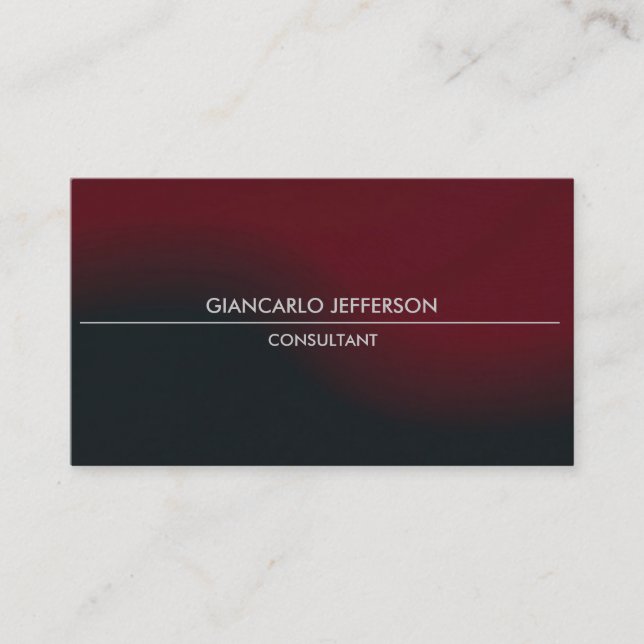 Tarjeta De Visita Elegante Profesional negro oscuro y oscuro (Anverso)