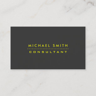 Tarjeta De Visita Elegante profesional negro simple llano