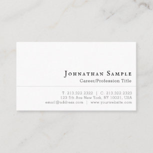 Tarjeta De Visita Elegante profesional negro y blanco