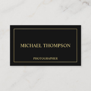Tarjeta De Visita Elegante profesional negro y oro