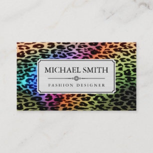 Tarjeta De Visita Elegante Profesional Piel de Leopardo Moderna #50