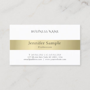 Tarjeta De Visita Elegante Profesional Profesional De Oro Minimalist