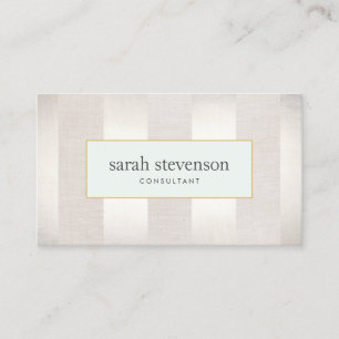 Tarjeta De Visita Elegante profesional rayado plateado y beige