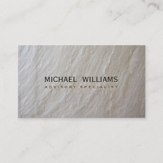 TARJETA DE VISITA ELEGANTE PROFESIONAL ROCA PIEDRA BLANCO NATURAL