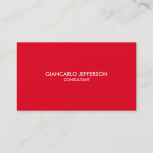 Tarjeta De Visita Elegante Profesional Rojo