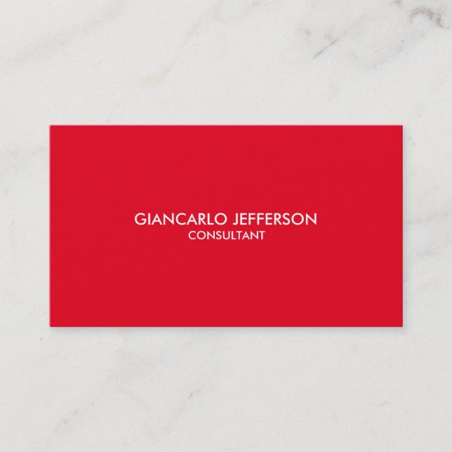 Tarjeta De Visita Elegante Profesional Rojo (Anverso)