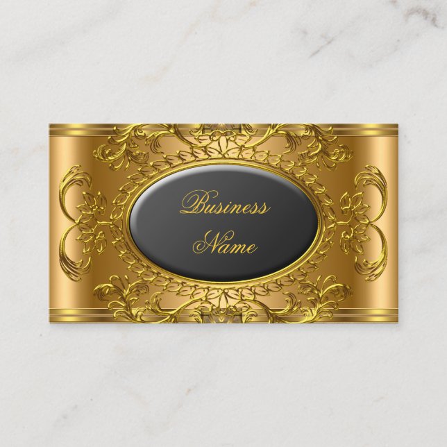 Tarjeta De Visita Elegante profesional Royal Black Gold (Anverso)