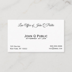 Tarjeta De Visita Elegante Profesional Sencillo Abogado en la Oficin