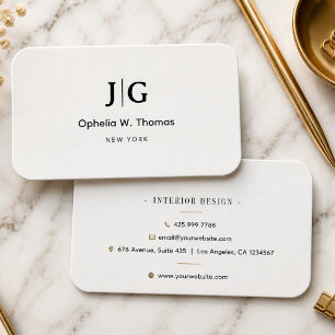Tarjeta De Visita Elegante Profesional Sencillo Monograma Minimalist