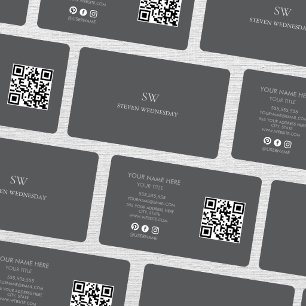 Tarjeta De Visita Elegante Profesional Sencillo Monograma Minimalist