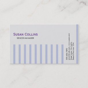 Tarjeta De Visita Elegante profesional simple a rayas