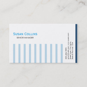 Tarjeta De Visita Elegante profesional simple a rayas