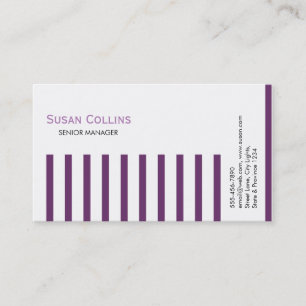 Tarjeta De Visita Elegante profesional simple a rayas