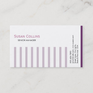 Tarjeta De Visita Elegante profesional simple a rayas