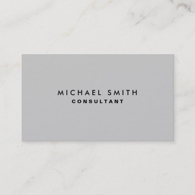 Tarjeta De Visita Elegante profesional simple gris moderno (Anverso)