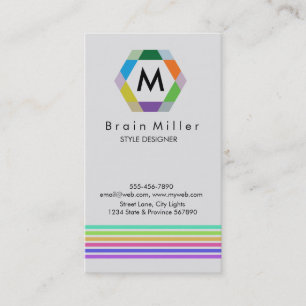 Tarjeta De Visita Elegante profesional simple hexágono moderno