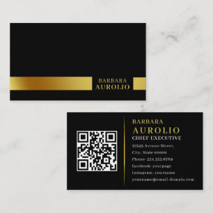 Tarjeta De Visita Elegante Profesional Simple Minimal Luxury QR