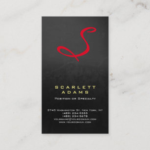Tarjeta De Visita Elegante profesional simple monograma gris rojo