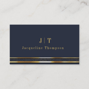 Tarjeta De Visita Elegante Profesional Simple Monograma Minimalista