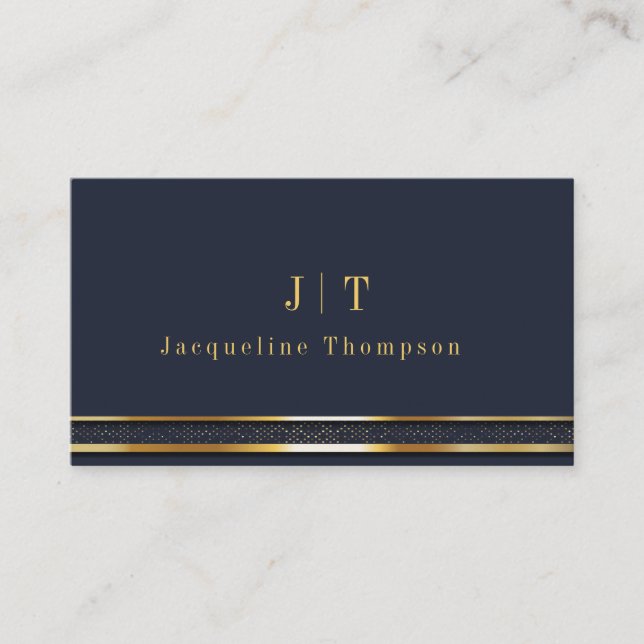 Tarjeta De Visita Elegante Profesional Simple Monograma Minimalista (Anverso)