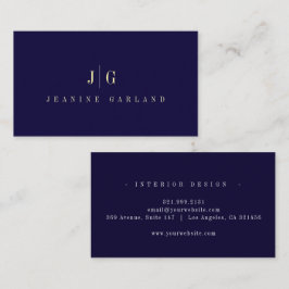 Tarjeta De Visita Elegante Profesional Simple Monograma Minimalista 