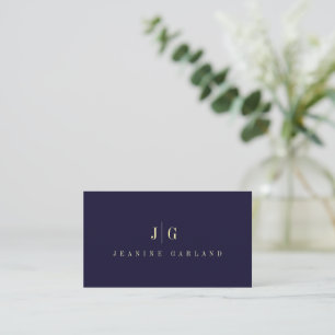 Tarjeta De Visita Elegante Profesional Simple Monograma Minimalista