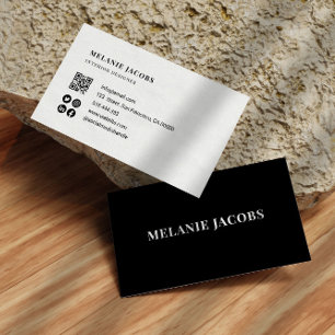 Tarjeta De Visita elegante profesional simple negro