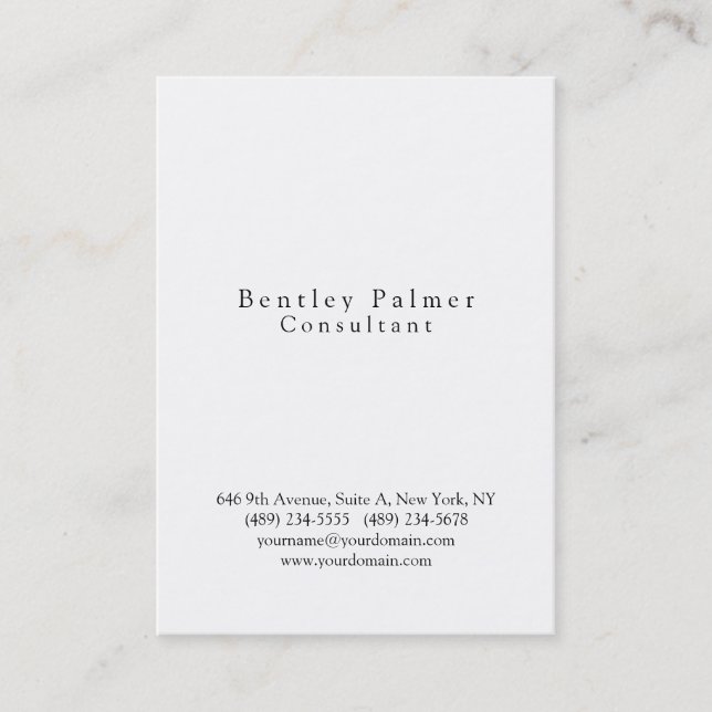 Tarjeta De Visita Elegante profesional simple y negro (Anverso)