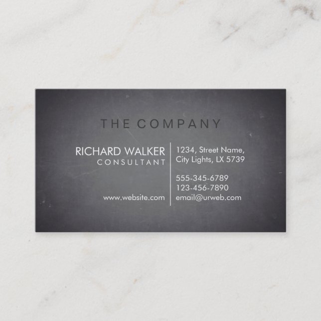 Tarjeta De Visita Elegante profesional sutil Chalkboard moderno (Anverso)
