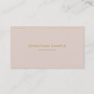 Tarjeta De Visita Elegante Profesional Texto Dorado Moderno Minimali