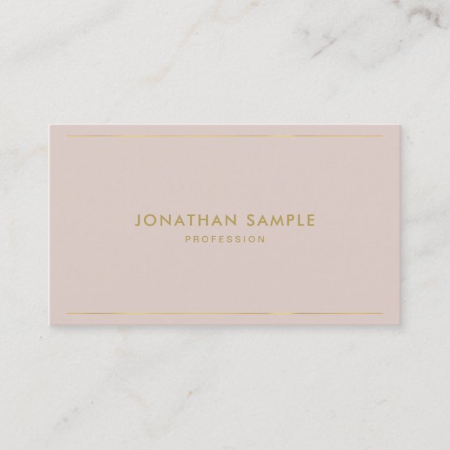 Tarjeta De Visita Elegante Profesional Texto Dorado Moderno Minimali (Anverso)