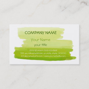 Tarjeta De Visita Elegante profesional verde moderno en blanco